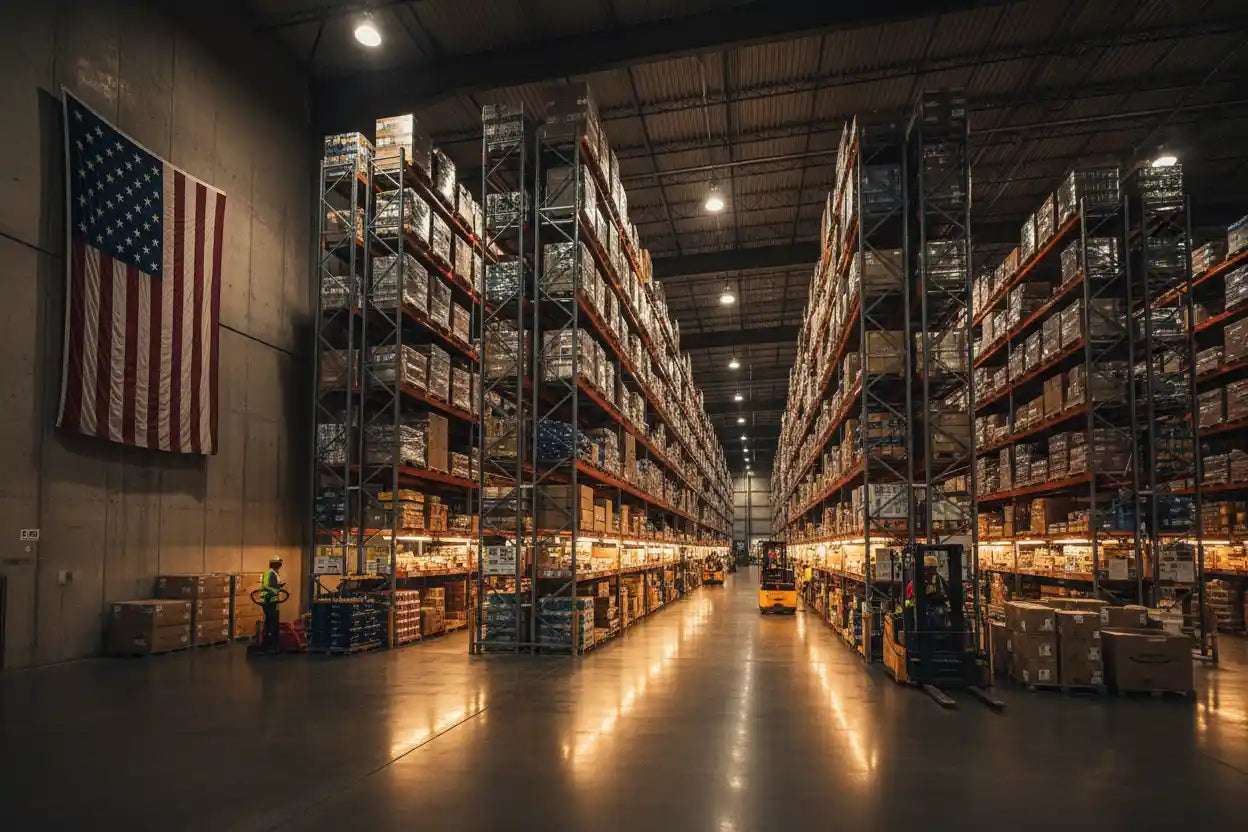 USA Warehouse - Big Stock with USA Flag
