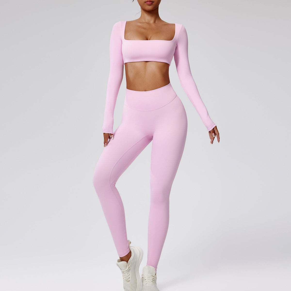 Schnelltrocknendes High-Waist-Laufset für Damen – Zweiteiliges Sport- und Trainingsoutfit