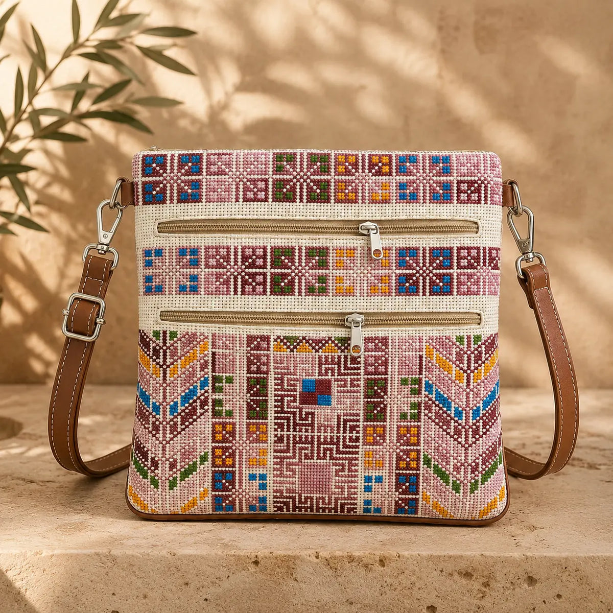 Palestinian Tatreez Shoulder Bag – Embroidered Women's Handbag