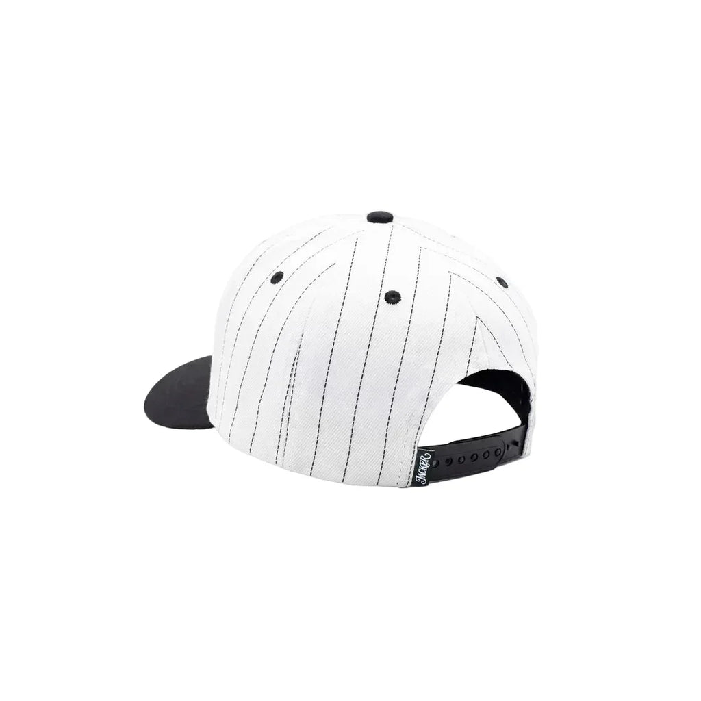 Gorra Snapback Jacker 'Classic Stripe' - Negro/Blanco