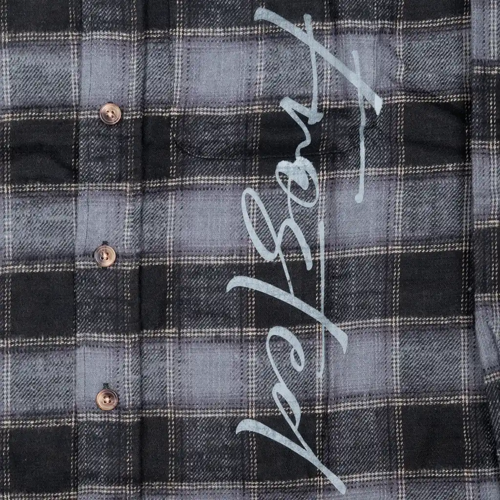 Frosted Skateboards 'Checks' フランネル長袖シャツ - タン/ブルー