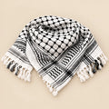 Classic Palestinian Keffiyeh Scarf – Keffiyeh - Original Black and White kufiyah- Al-Thawra