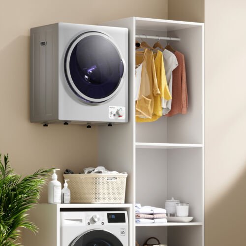 Sèche-linge de 1,5 pi³ avec support mural en acier inoxydable - Argent
