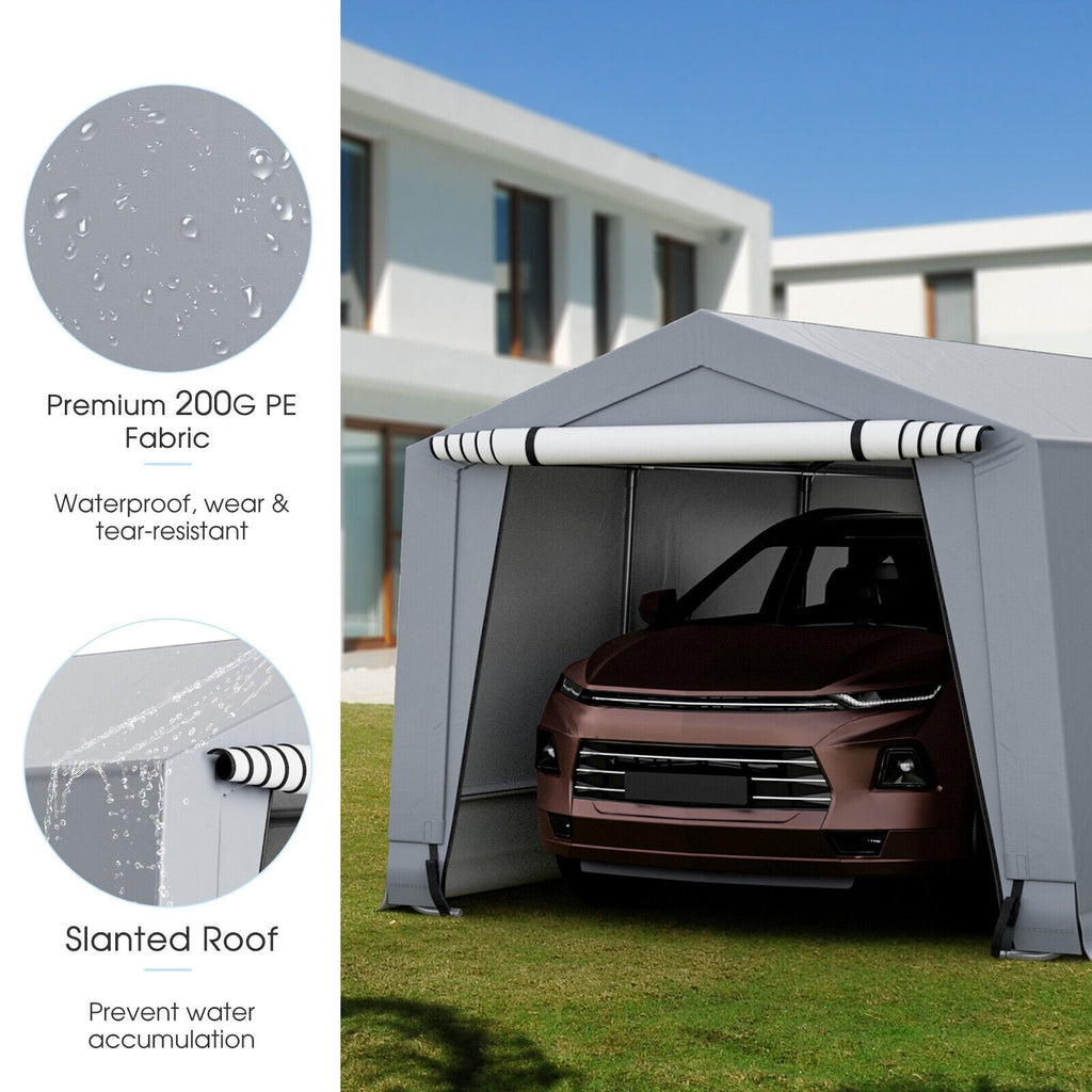 Abri de voiture extérieur robuste 3 x 4,8 m / 3 x 6 m avec 2 portes - 3 x 6 m