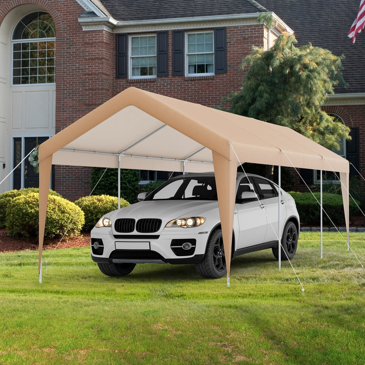 Carport robuste toutes saisons de 10 x 20 pieds, sans mur latéral