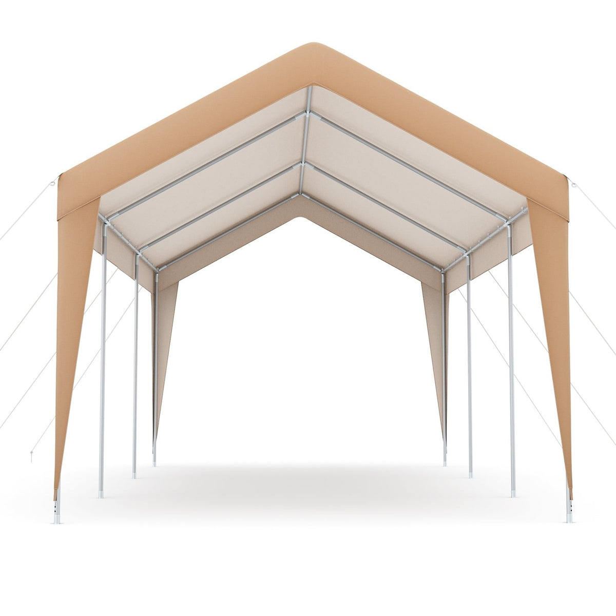 Carport robuste toutes saisons de 10 x 20 pieds, sans mur latéral