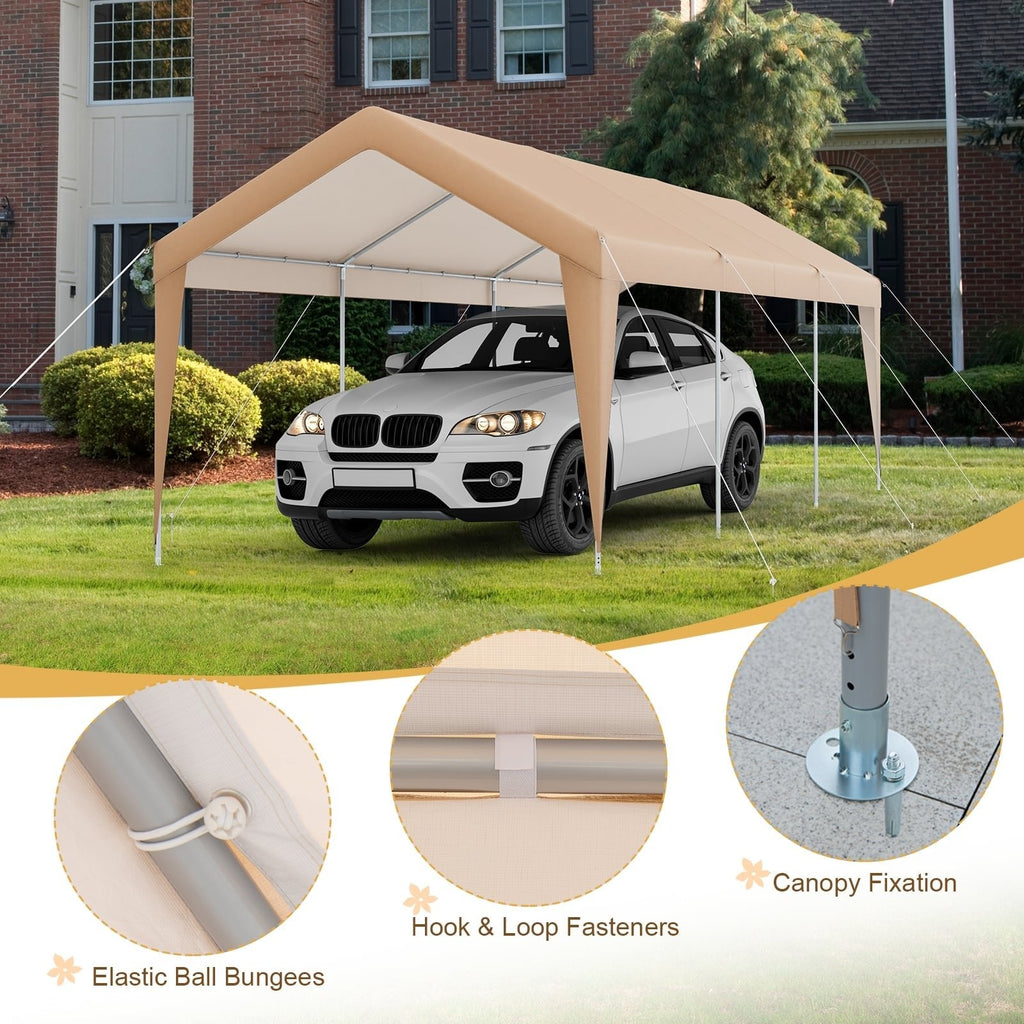 10 x 20 Fuß Terrassen-Carport, extrem robust, wetterfest, ohne Seitenwand