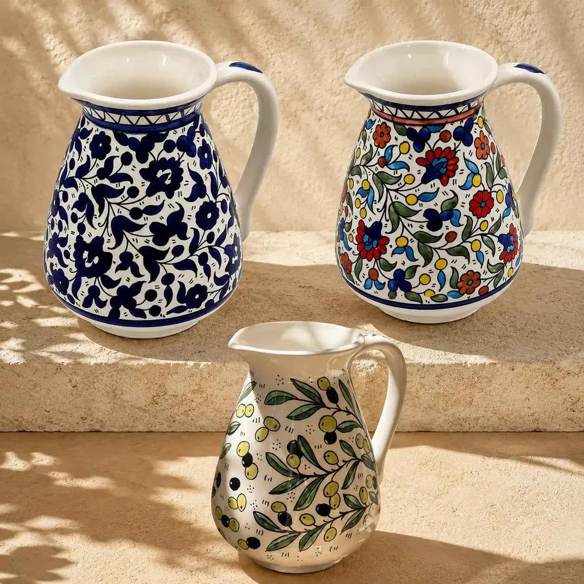 Haleeb Handmade Palestinian Ceramic Pitcher for milk – 54 fl oz (1.6 L)