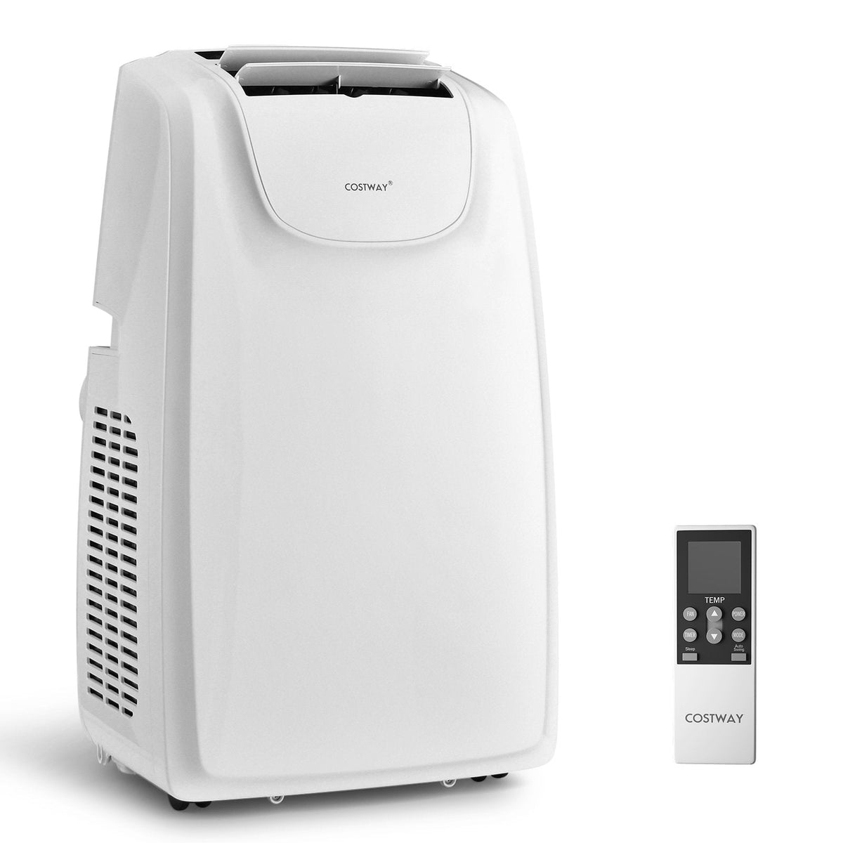 12000 BTU Dual Hose Portable Air Conditioner with Remote Control, White, 400 sq ft
