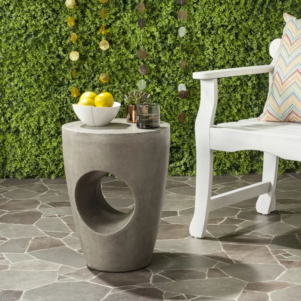 Olivia Concrete Terrazzo Mid-Century End Table