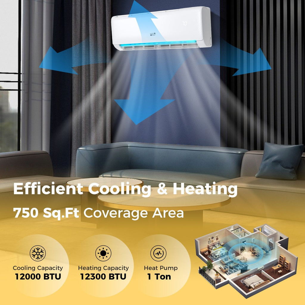 Climatiseur bibloc sans conduit avec pompe à chaleur Airtural Series 12000 BTU 21 SEER2 208-230V certifié Energy Star
