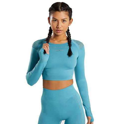 Schnelltrocknende nahtlose Yoga-Bekleidung – Sport-T-Shirt für Damen