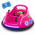 Auto-tamponneuse électrique 12V pour enfant avec capacité de charge de 66 lb, 3 vitesses, ceinture de sécurité, pare-chocs souple et télécommande parentale, rose