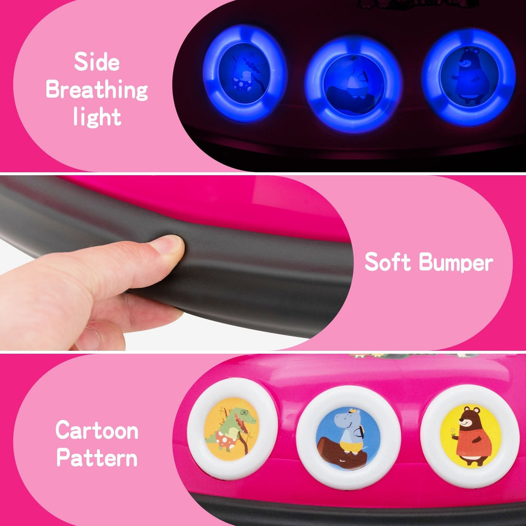 Auto-tamponneuse électrique 12V pour enfant avec capacité de charge de 66 lb, 3 vitesses, ceinture de sécurité, pare-chocs souple et télécommande parentale, rose