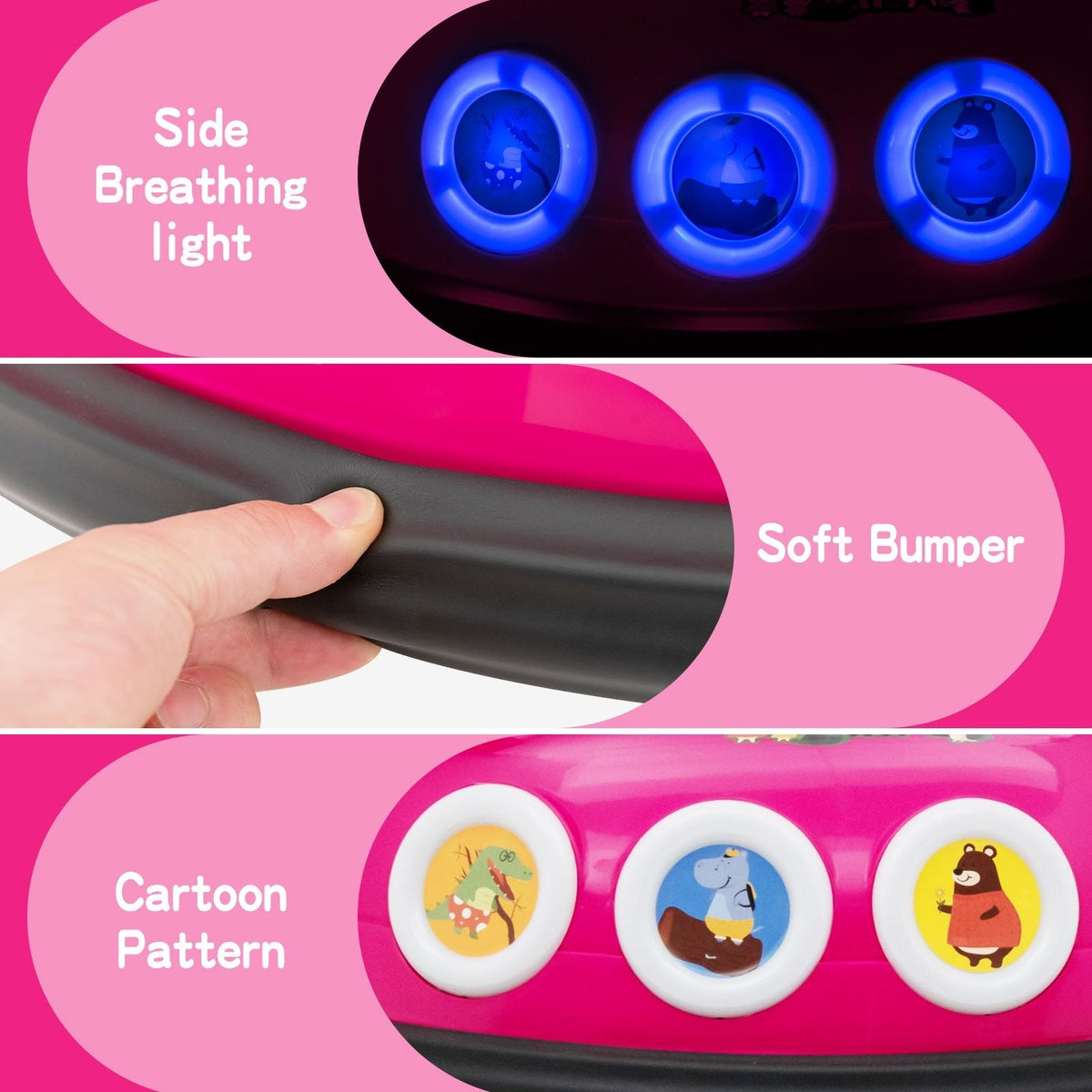 Auto-tamponneuse électrique 12V pour enfant avec capacité de charge de 66 lb, 3 vitesses, ceinture de sécurité, pare-chocs souple et télécommande parentale, rose