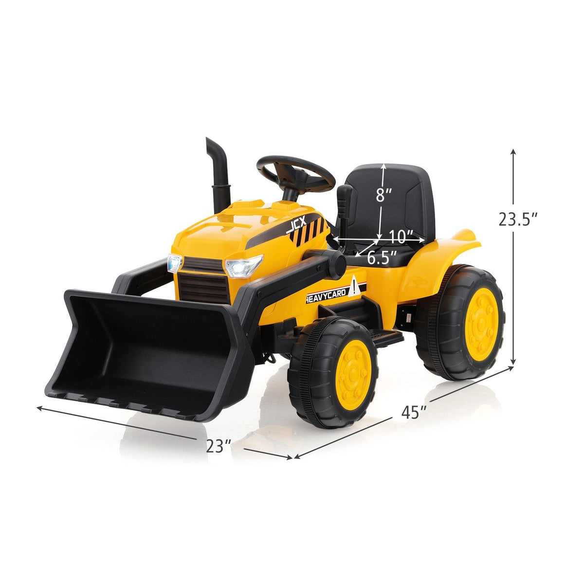 12V Kids Ride On Excavator with Adjustable Digging Bucket, Locking Arm Hook, Slow Start and Adult Only Remote, Yellow
