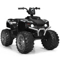 Quad électrique pour enfant 12V avec démarrage progressif, vitesses rapide et lente, feux LED, port USB et pneus à crampons, 77 lb, noir