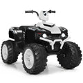 12V Kinder-Quad zum Fahren mit abgedecktem Ladeanschluss, Sanftanlauf, LED-Lichtern und Ladestandanzeige, 35 kg, Weiß