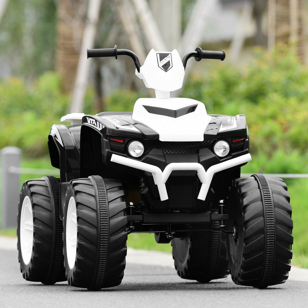 12V Kinder-Quad zum Fahren mit abgedecktem Ladeanschluss, Sanftanlauf, LED-Lichtern und Ladestandanzeige, 35 kg, Weiß