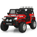 ロッキングモード・前後輪サスペンション・ロック付ドア・2.4Gリモコン搭載 12V電動乗用トラック（レッド）