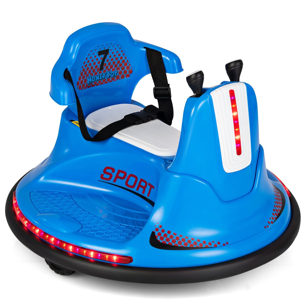 12V Kinder-Elektroauto als Stoßstosswagen mit Sicherheitsgurt, ergonomischer Rückenlehne, weichem Stoßfänger und Eltern-Fernbedienung, 66 lb, Blau