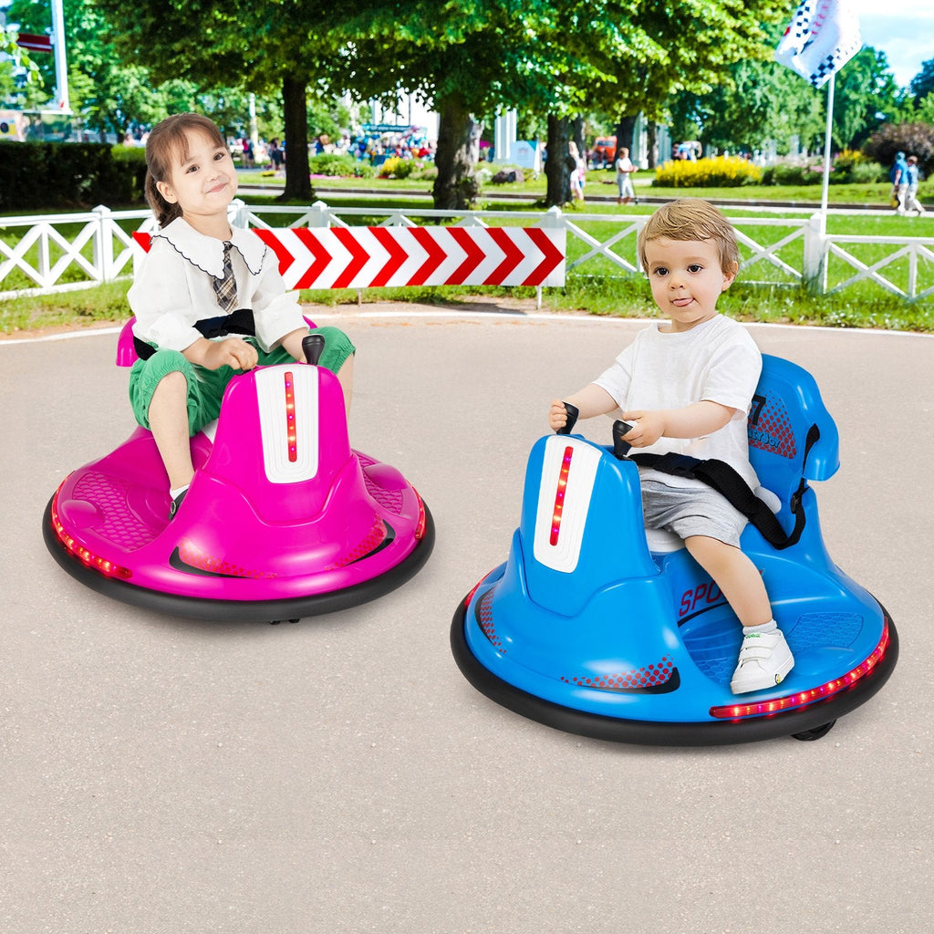 12V Kinder-Elektroauto als Stoßstosswagen mit Sicherheitsgurt, ergonomischer Rückenlehne, weichem Stoßfänger und Eltern-Fernbedienung, 66 lb, Blau