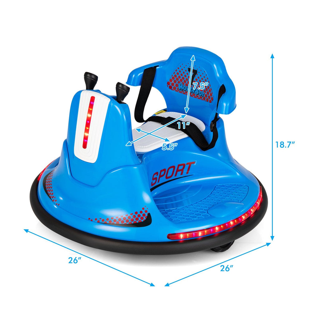 12V Kinder-Elektroauto als Stoßstosswagen mit Sicherheitsgurt, ergonomischer Rückenlehne, weichem Stoßfänger und Eltern-Fernbedienung, 66 lb, Blau