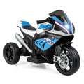 Moto 3 roues pour enfant 12V sous licence BMW avec vitesses haute et basse, USB, mode étude et phare, 66 lb, bleue