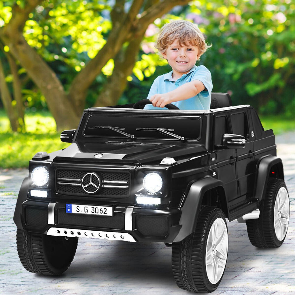 Coche eléctrico infantil Mercedes-Benz Maybach de 12V con licencia, suspensión en las cuatro ruedas, control remoto 2.4G y seguros en las puertas, 30 kg, negro