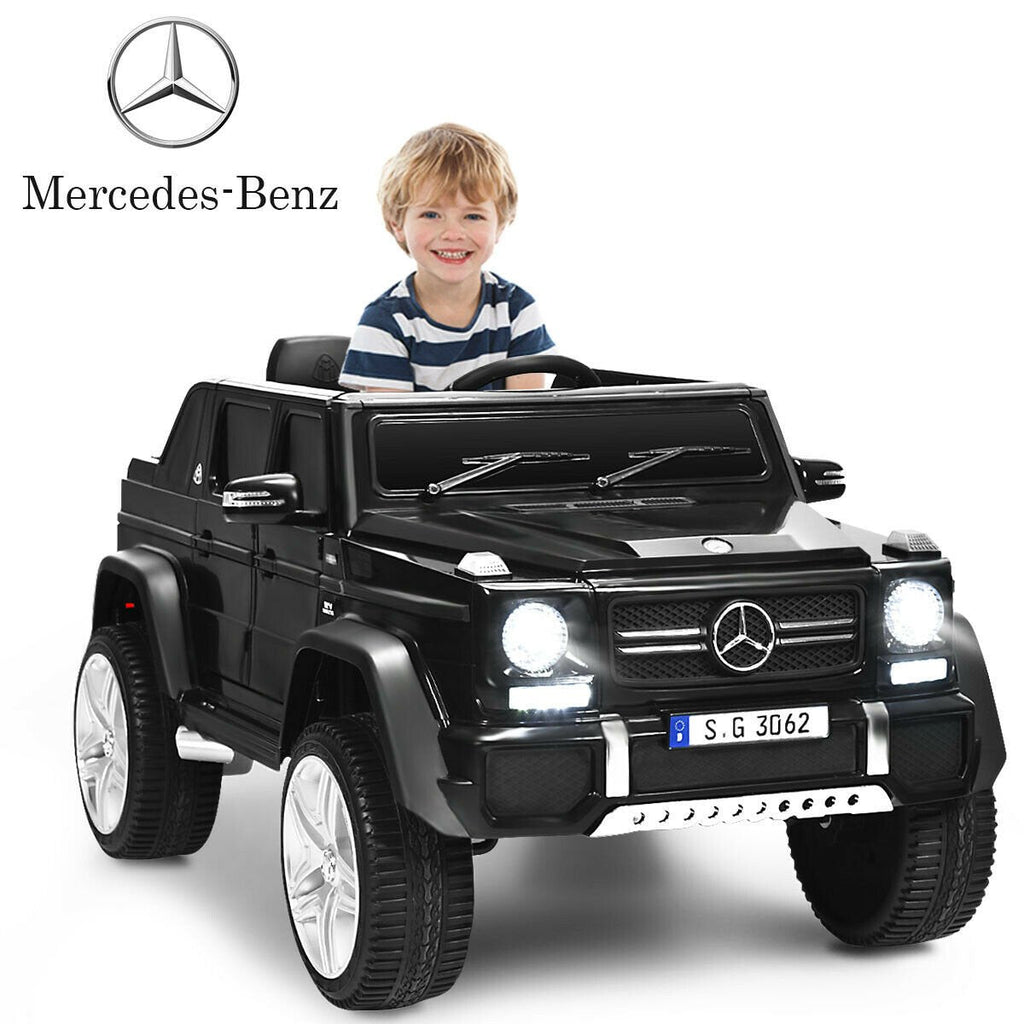 Coche eléctrico infantil Mercedes-Benz Maybach de 12V con licencia, suspensión en las cuatro ruedas, control remoto 2.4G y seguros en las puertas, 30 kg, negro