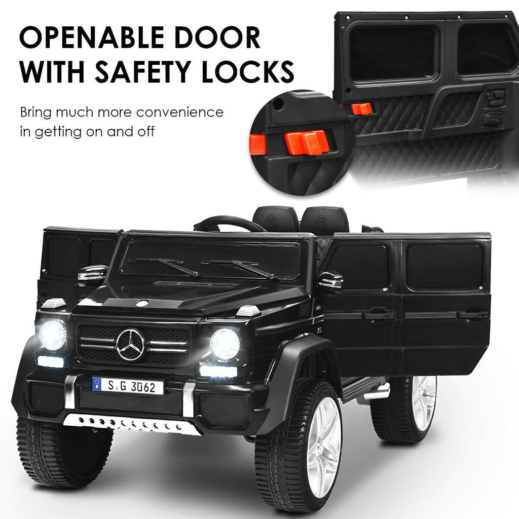 Coche eléctrico infantil Mercedes-Benz Maybach de 12V con licencia, suspensión en las cuatro ruedas, control remoto 2.4G y seguros en las puertas, 30 kg, negro