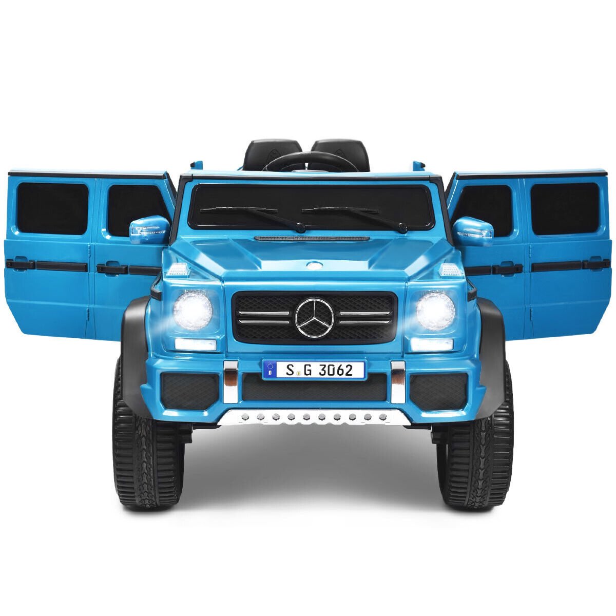 12V lizenziertes Mercedes-Benz Maybach Kinder-Elektroauto mit Schiebegriff, Trittstufe, 2,4-GHz-Fernbedienung und USB, 29,5 kg, Marineblau
