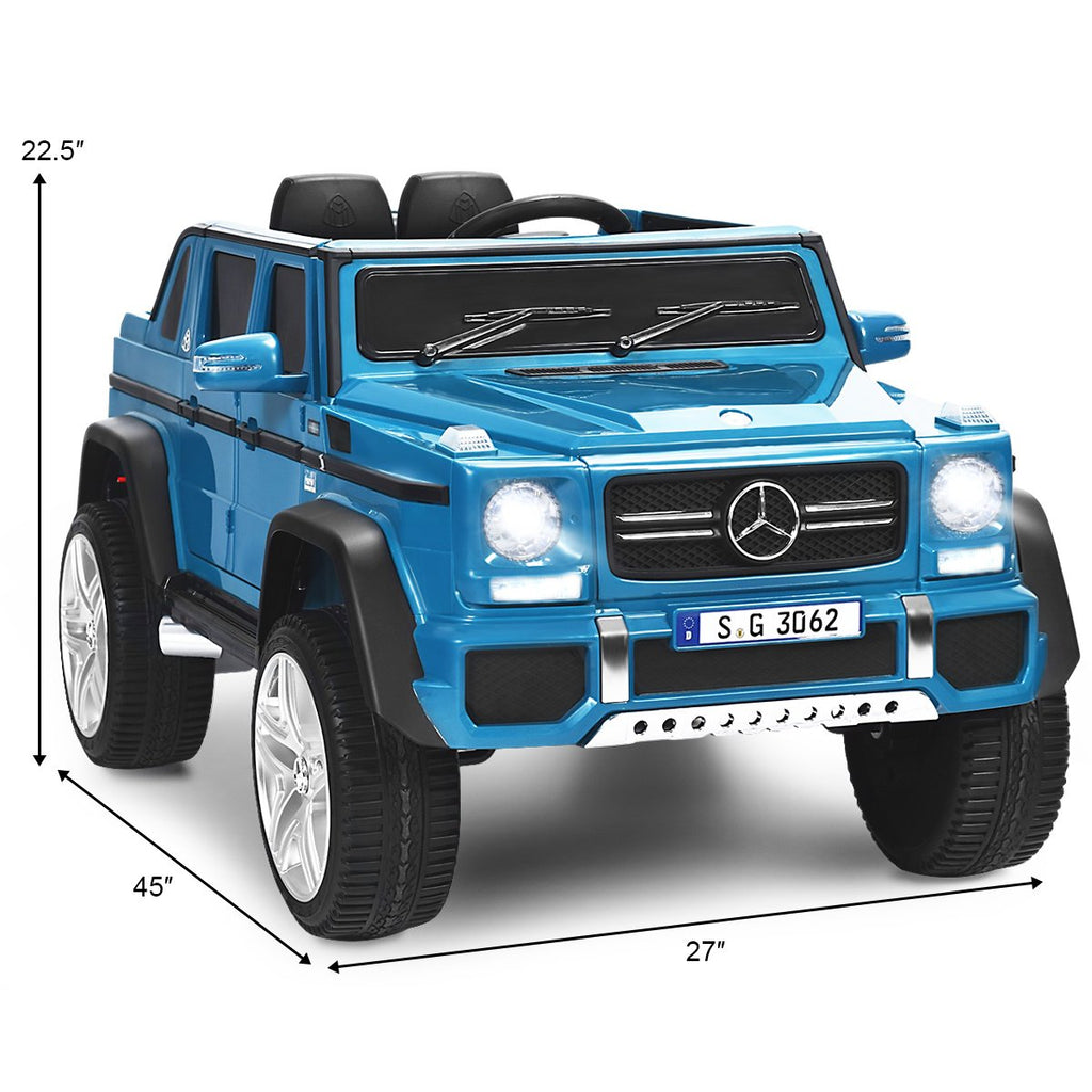 12V lizenziertes Mercedes-Benz Maybach Kinder-Elektroauto mit Schiebegriff, Trittstufe, 2,4-GHz-Fernbedienung und USB, 29,5 kg, Marineblau