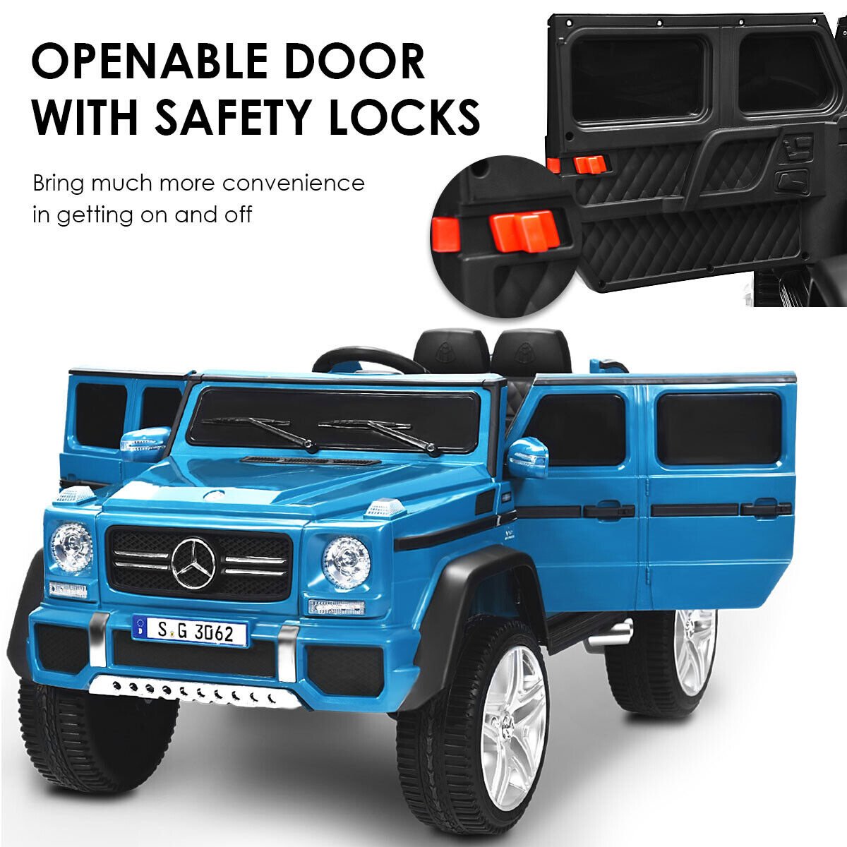 12V lizenziertes Mercedes-Benz Maybach Kinder-Elektroauto mit Schiebegriff, Trittstufe, 2,4-GHz-Fernbedienung und USB, 29,5 kg, Marineblau