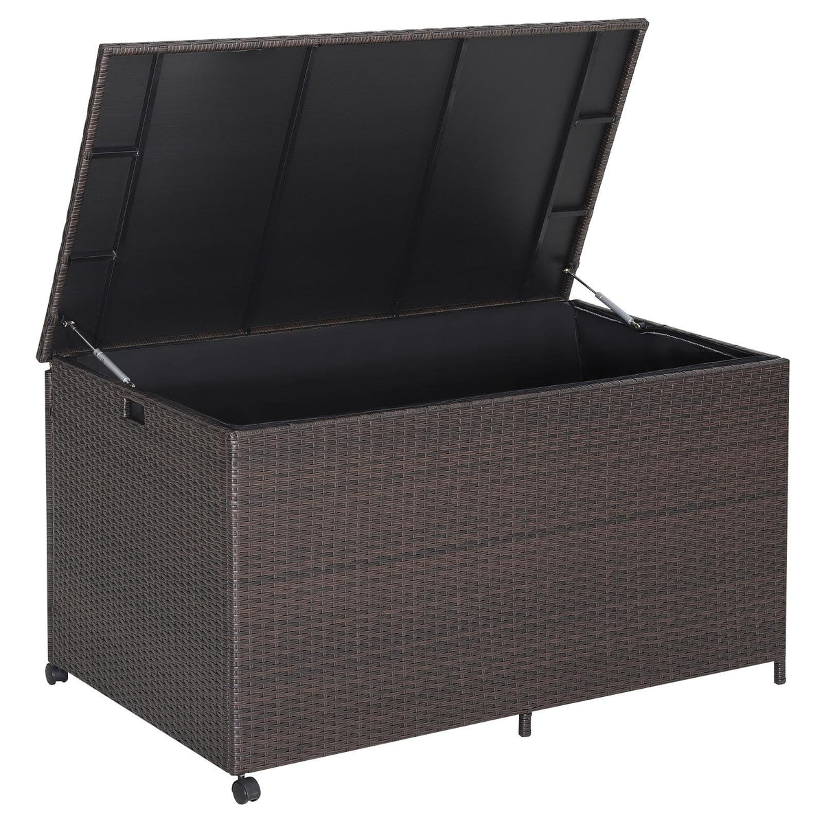 Coffre de rangement extérieur en osier avec doublure zippée – 503 litres