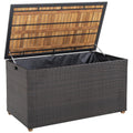 134-Gallonen-Rattanstaufbox mit durchgehendem Innenfutter und Deckel aus massivem Akazienholz