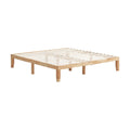 Estructura de cama de plataforma de madera tamaño King de 14 pulgadas con soporte de 14 listones, color natural