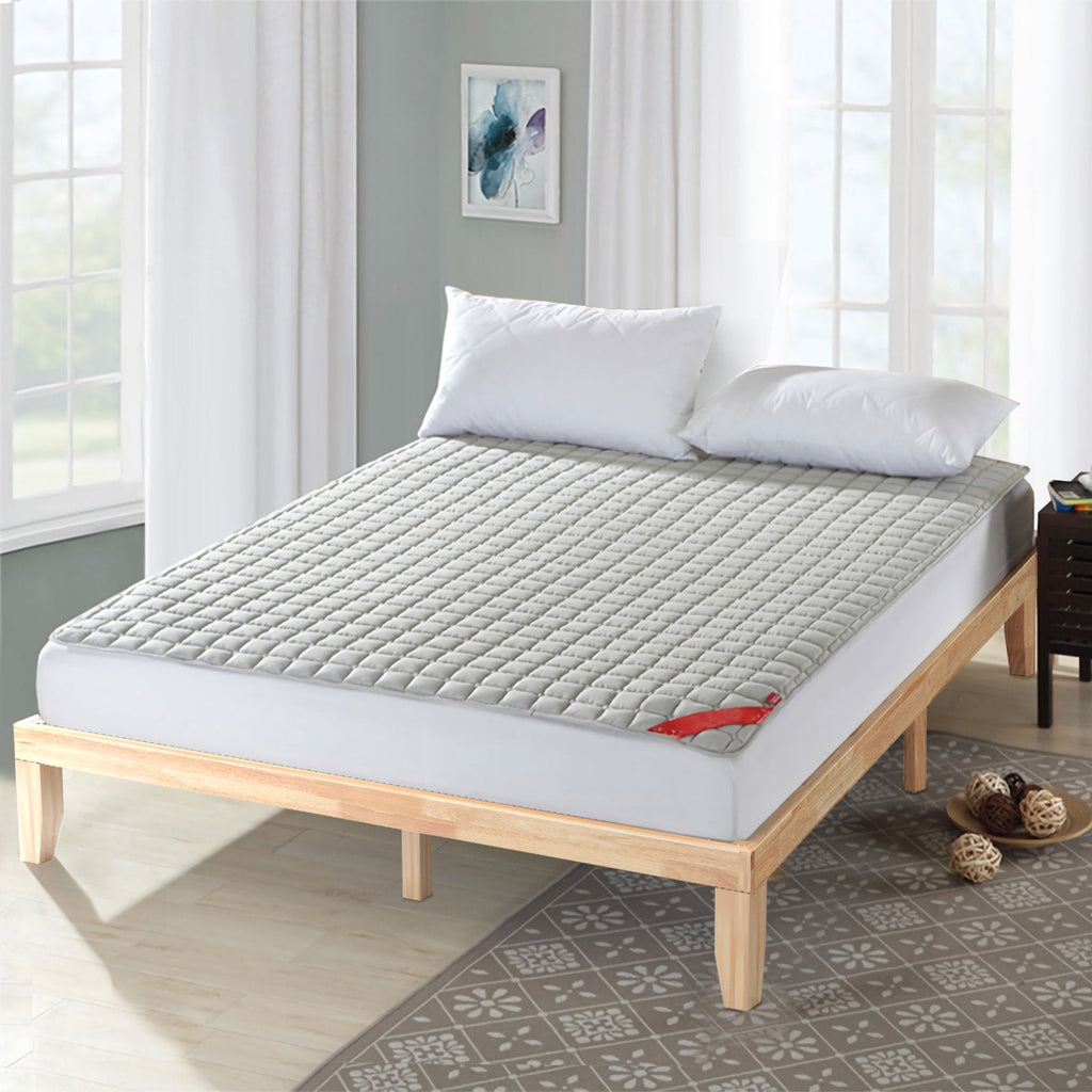 Estructura de cama de plataforma de madera tamaño King de 14 pulgadas con soporte de 14 listones, color natural