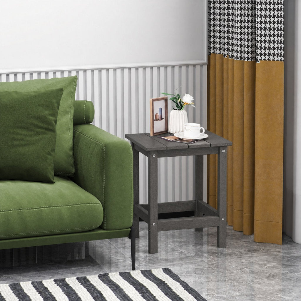 Mesa auxiliar Adirondack cuadrada de 14 pulgadas, resistente a la intemperie, gris