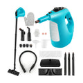 Limpiadora a vapor manual de 1400 W con kit de 14 accesorios y seguro para niños - Azul