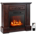 Meuble TV avec cheminée électrique 1400 W et télécommande - Naturel