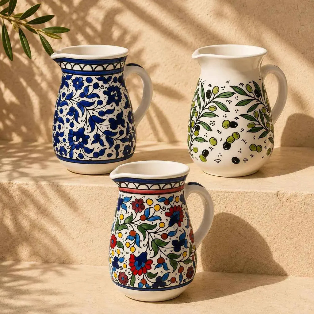 Ceramic Milk Pitcher Handmade Palestinian  – 27 fl oz (0.8 L)