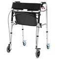 Andador de aluminio con altura ajustable, ruedas giratorias y frenos