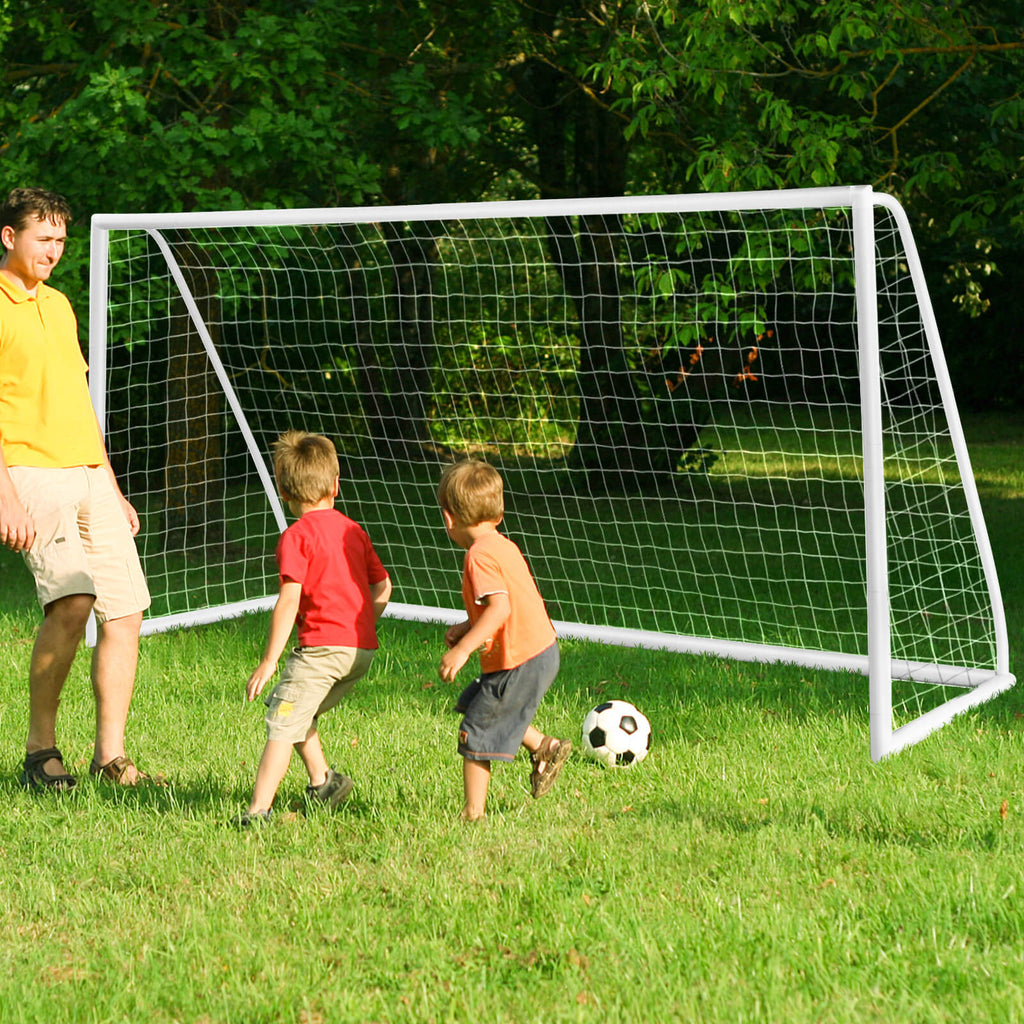 Cage de football 12 x 6 pieds avec cadre en PVC robuste et filet haute résistance