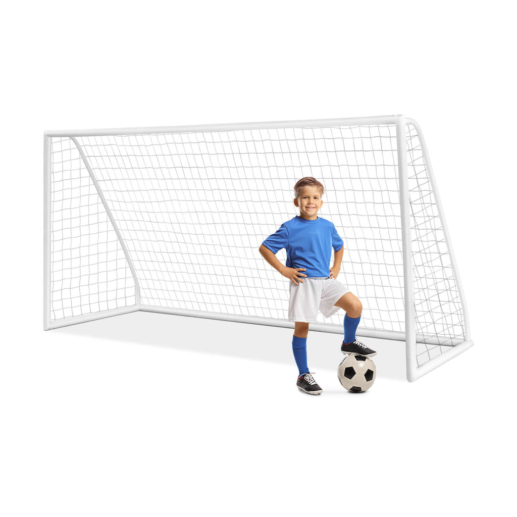 Cage de football 12 x 6 pieds avec cadre en PVC robuste et filet haute résistance