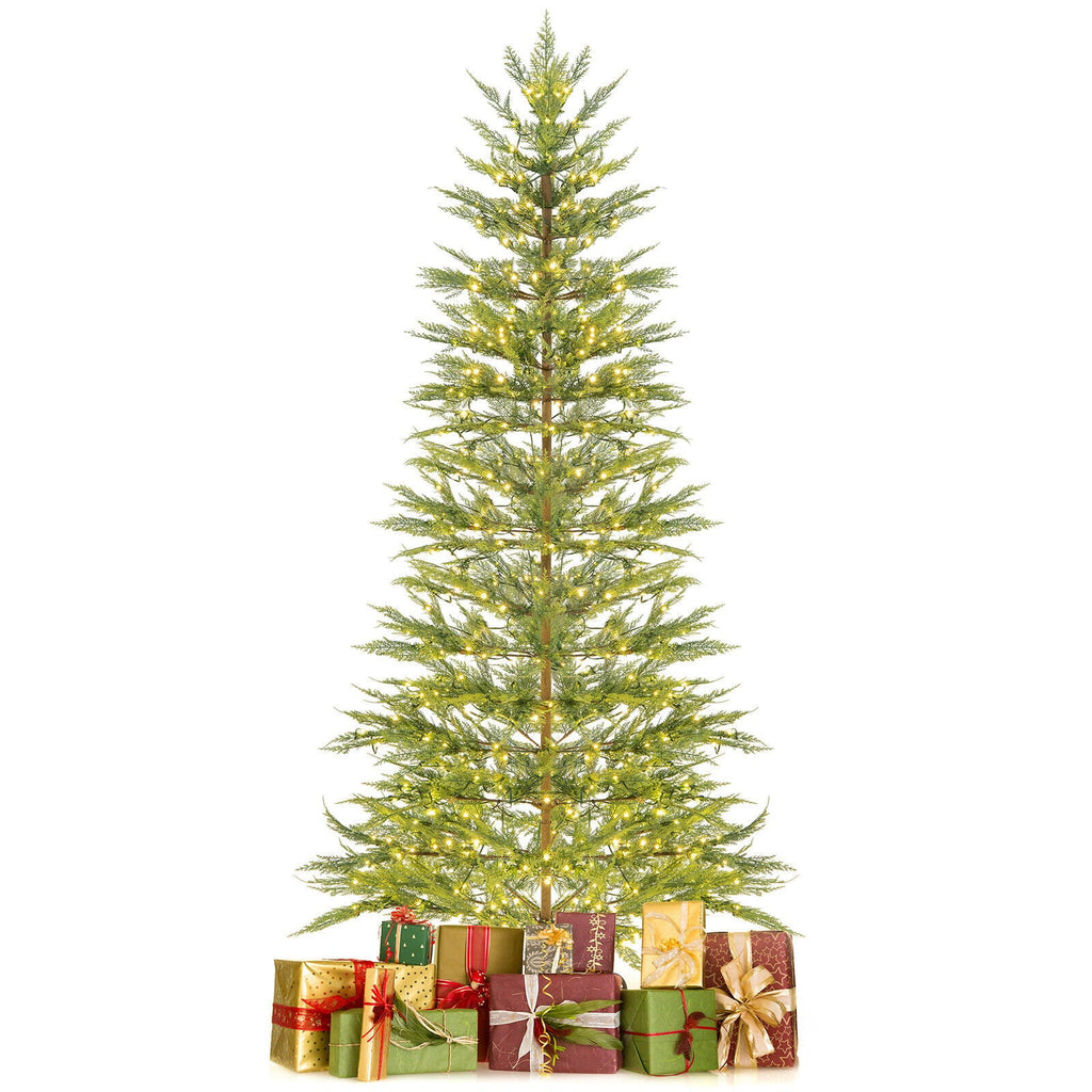 2,28 m künstlicher, vorbeleuchteter Zypressen-Weihnachtsbaum mit 612 PE-Spitzen und 540 versteckten warmweißen LEDs