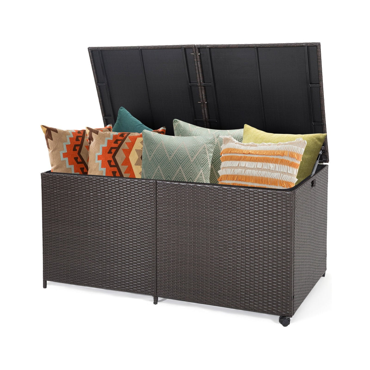 175-Gallonen-Outdoor-Aufbewahrungsbox mit Universalrollen und Innenfutter mit Reißverschluss