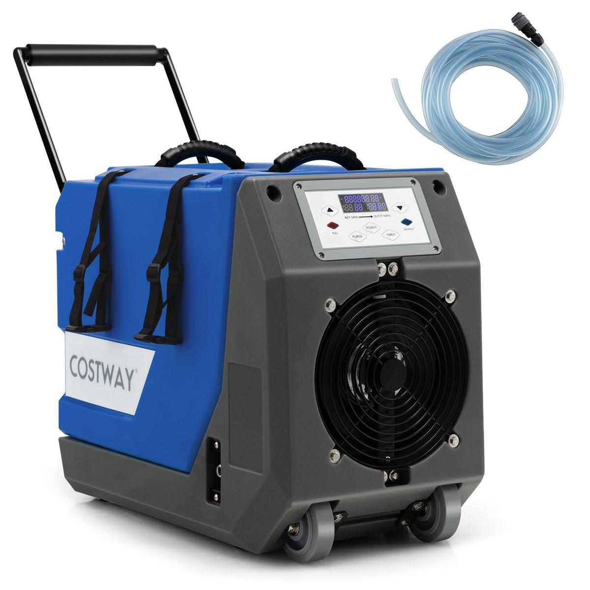 180 PPD Commercial Dehumidifier, 90 Pints AHAM, Built-in Pump, 341 CFM, Rotomoulded, Blue