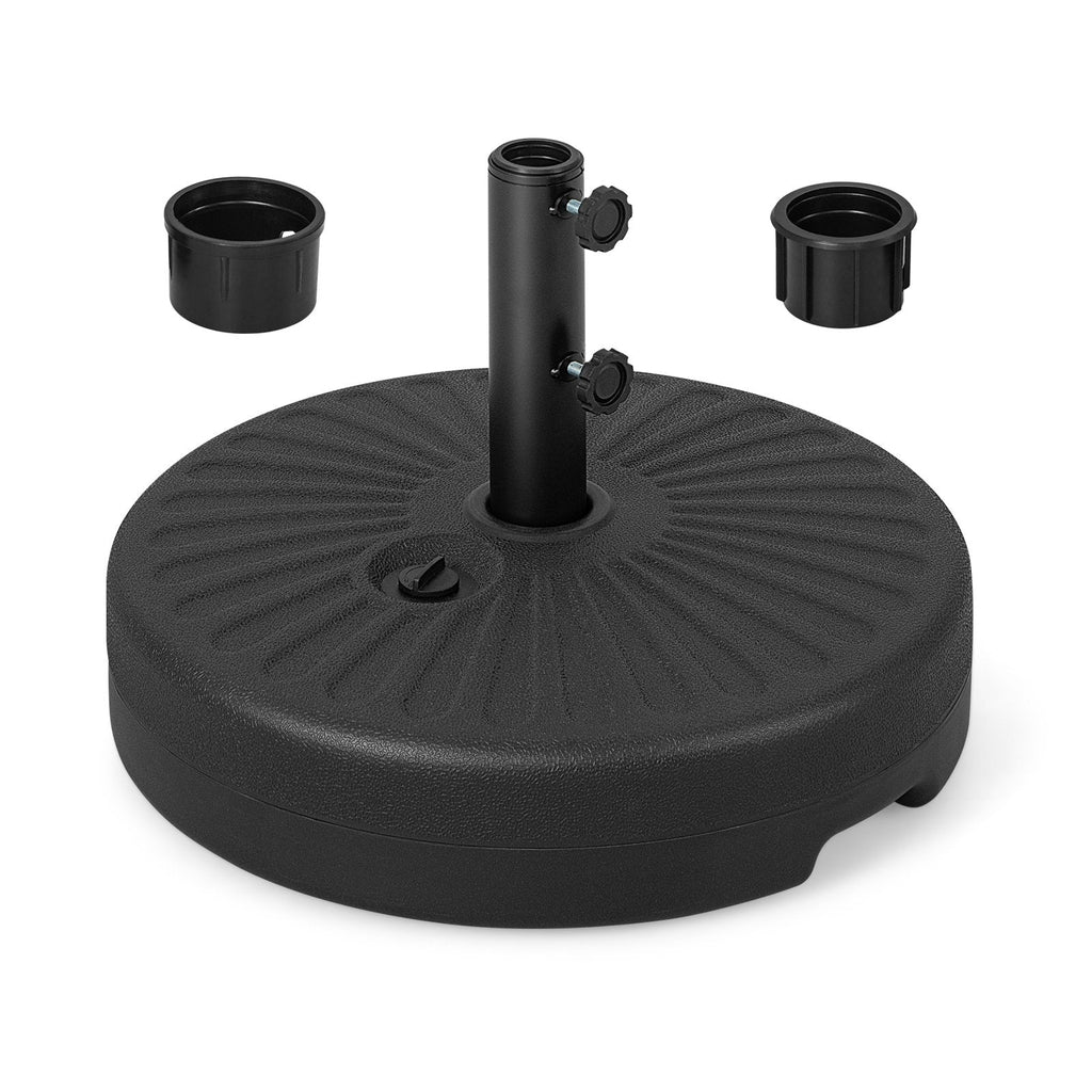 Pied de parasol rond et lestable de 19,5 pouces pour jardin, terrasse de piscine - Noir