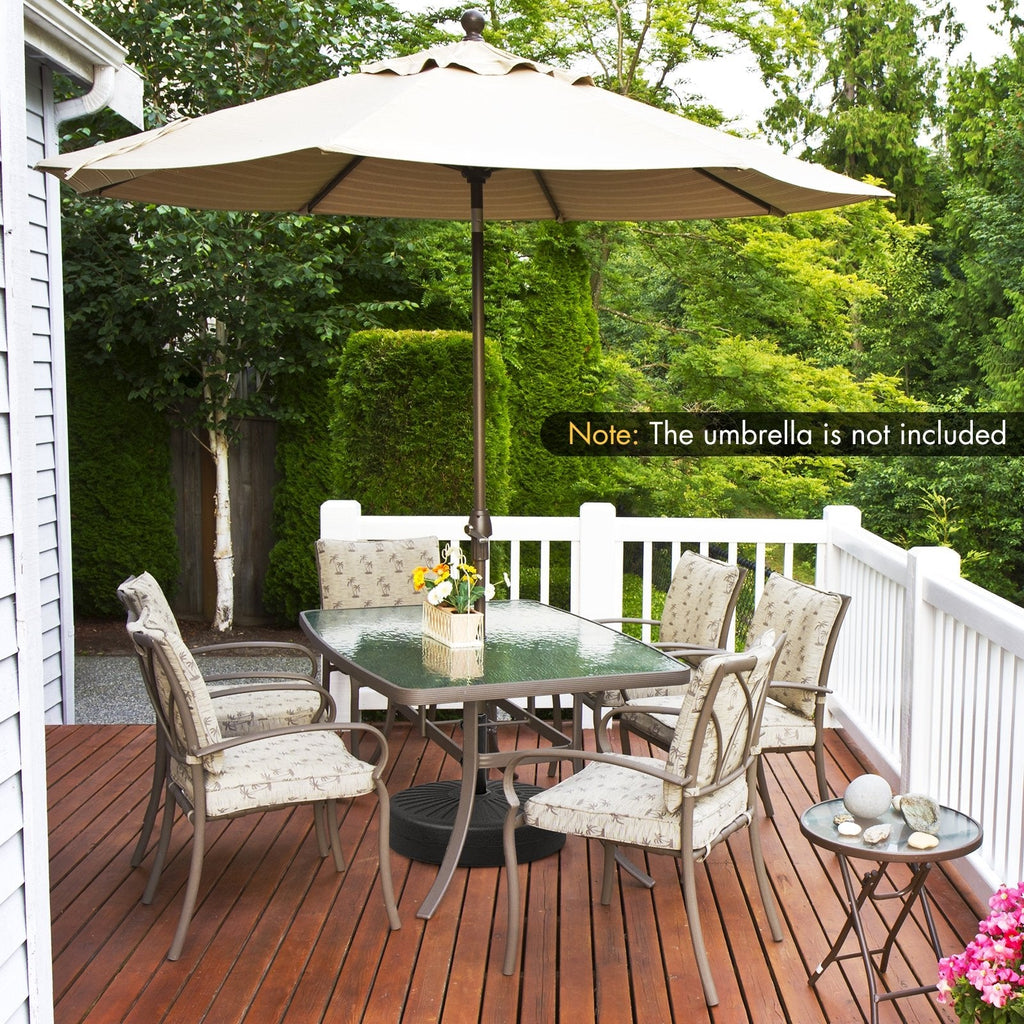 Pied de parasol rond et lestable de 19,5 pouces pour jardin, terrasse de piscine - Noir